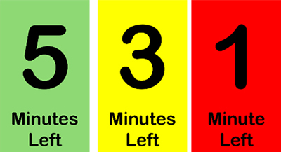 5 Minutes Left, 3 Minutes Left, 1 Minutes Left